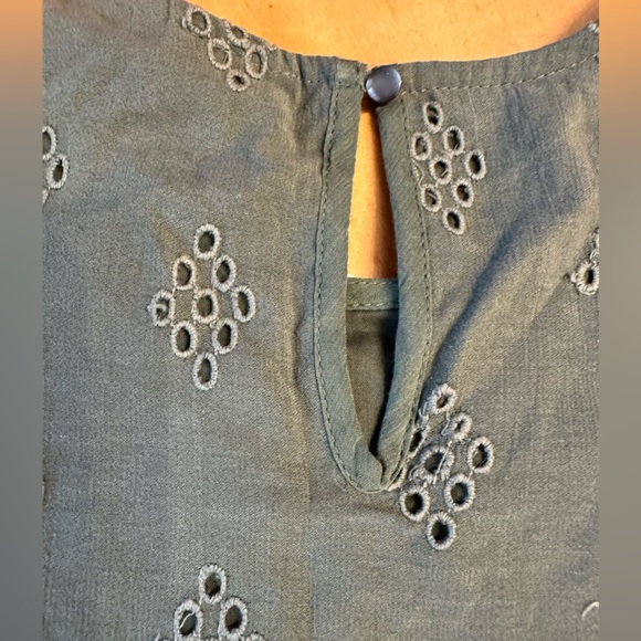 Emberley Macall Eyelet Blouse with Lace Trim, Size XS. - Picture 9 of 9